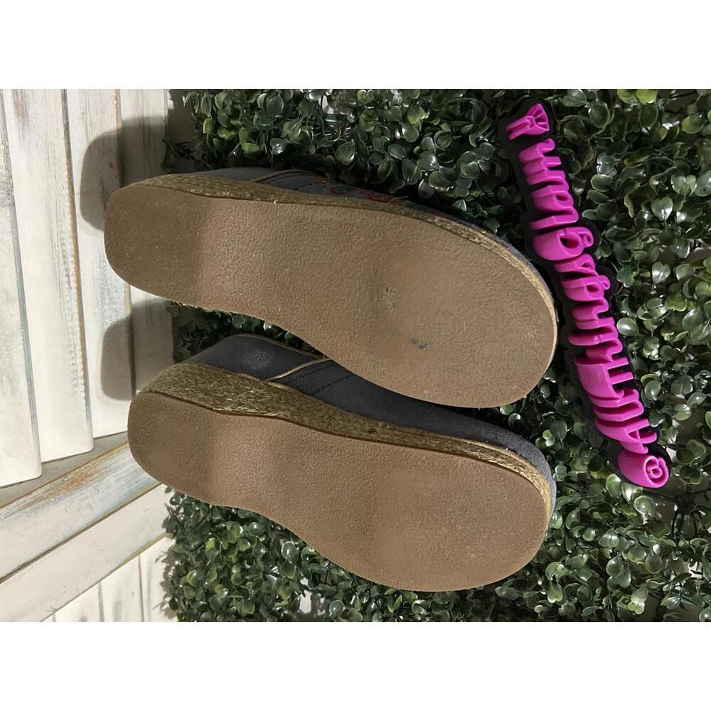 Dansko Vegan blue Slip-On Wedge Clogs Embroidered Floral 10 - Picture 7 of 8